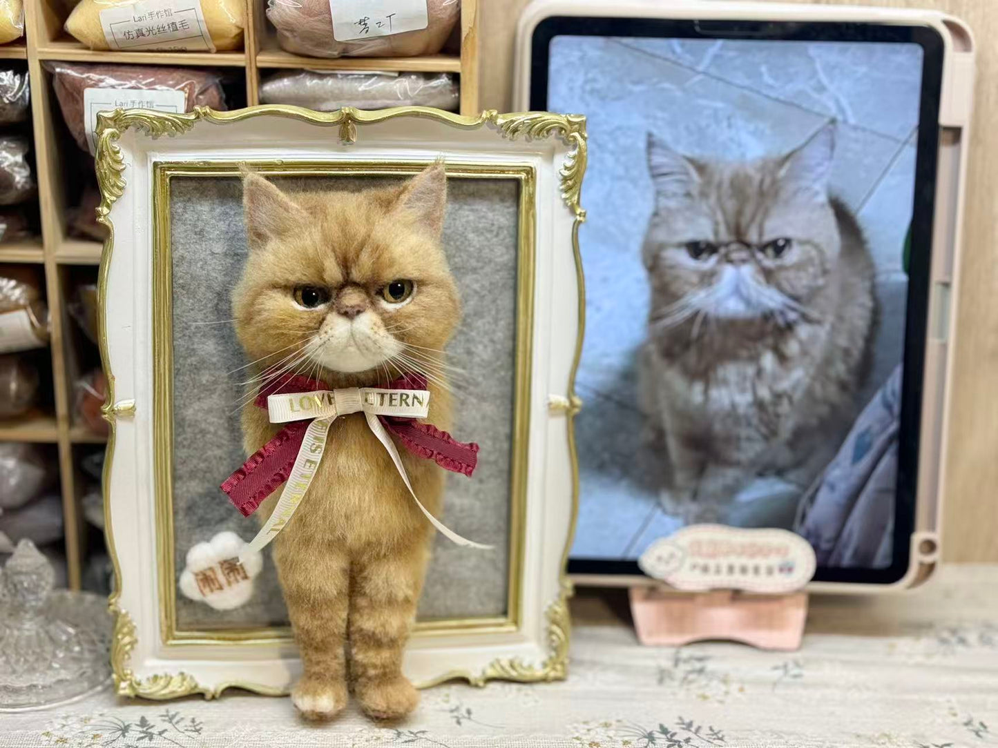 Framed Half-Body Cat Portrait