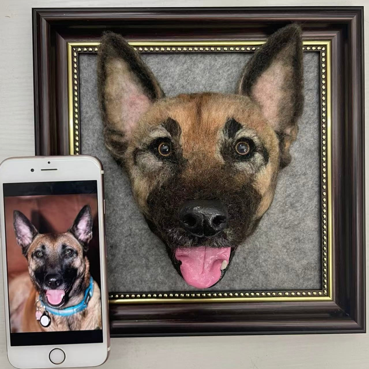 Framed Dog Head Portrait