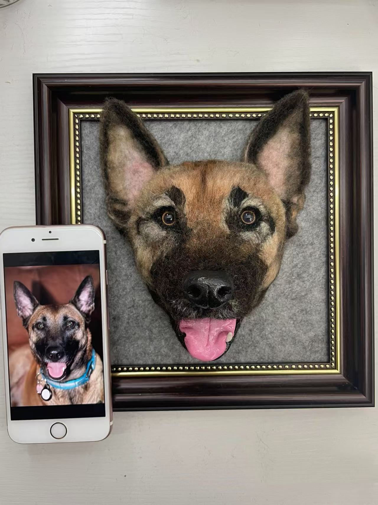 Framed Dog Head Portrait