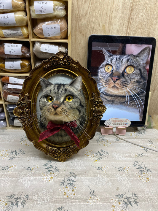 Framed Cat Bust Portrait