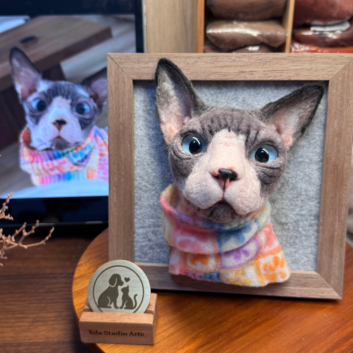 Framed Cat Bust Portrait