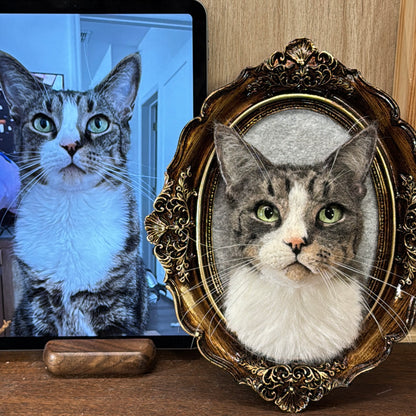 Framed Cat Bust Portrait
