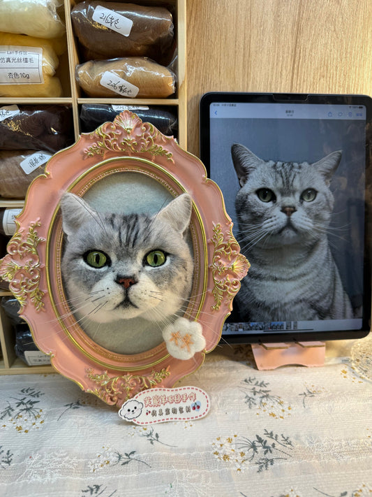 Framed Cat Head Portrait